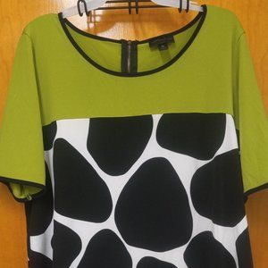 Worthington size XL green and black blouse